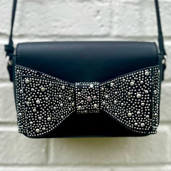 Betsey Johnson Bags Betsey Johnson Elegant Black Studded Bow